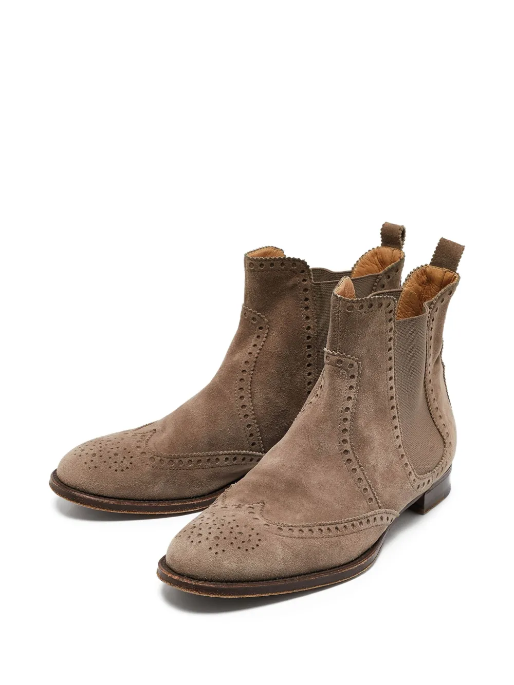 Pre-owned Hermes Brighton Ankle Boots In Brown