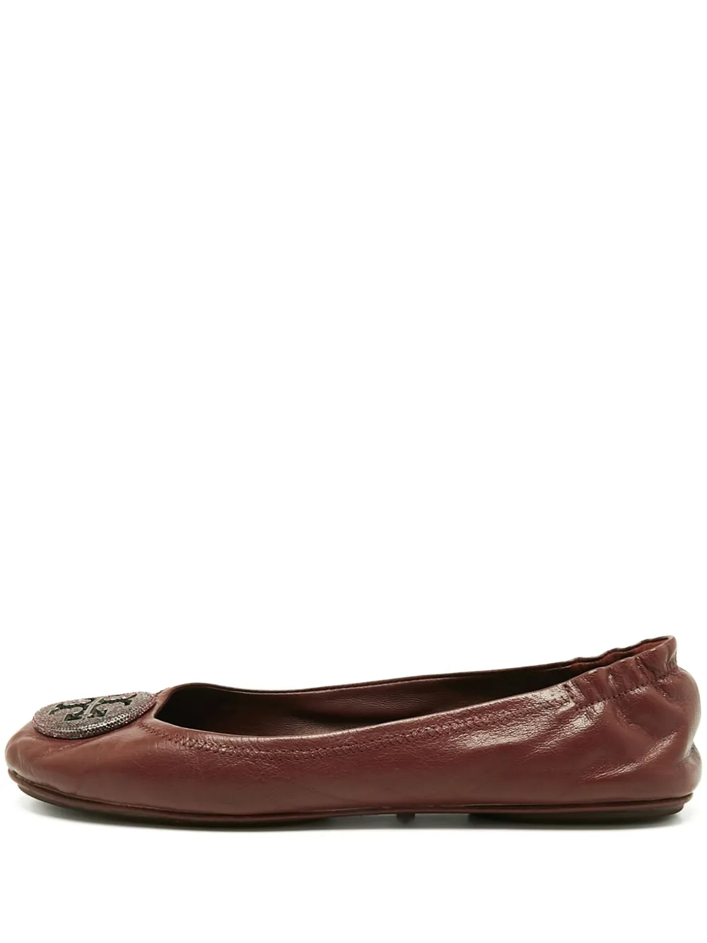 Tory Burch プレオウンド Minnie レザーフラットシューズ - レッド Tory Burch プレオウンド Minnie レザーフラットシューズ - レッド