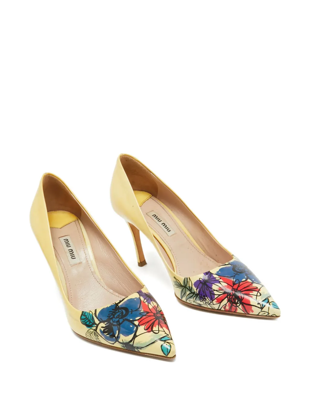 Miu Miu Pre-Owned Pumps met bloemenprint - Geel