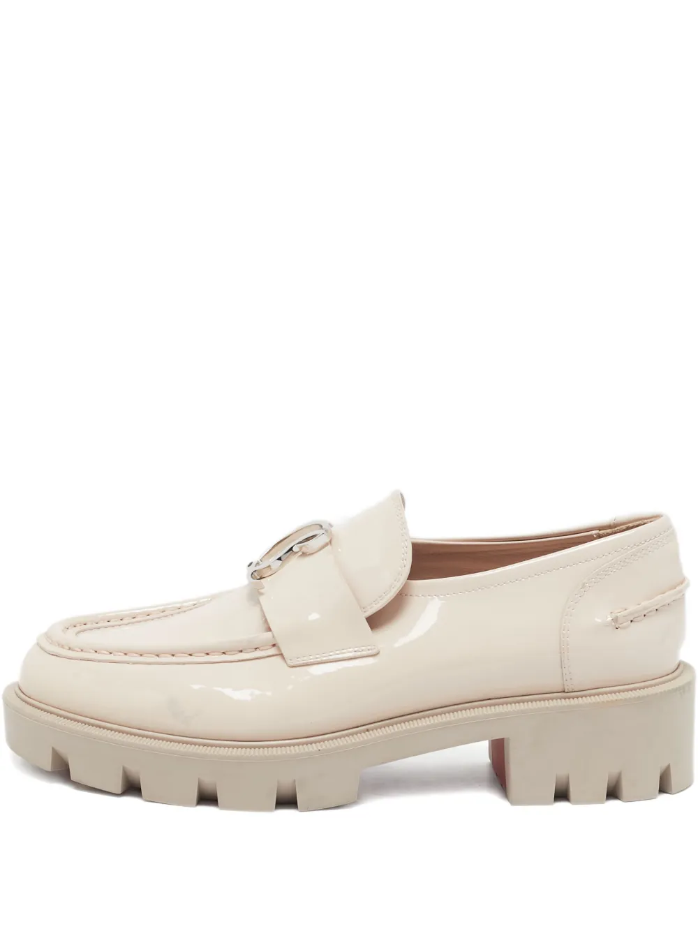 Christian Louboutin Pre-Owned 40mm leather platform loafers | Neutrals | Image 1