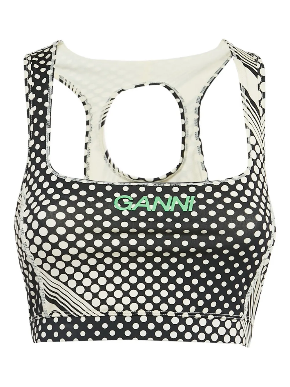 GANNI polka-dot sport bra - ブラック GANNI polka-dot sport bra - ブラック