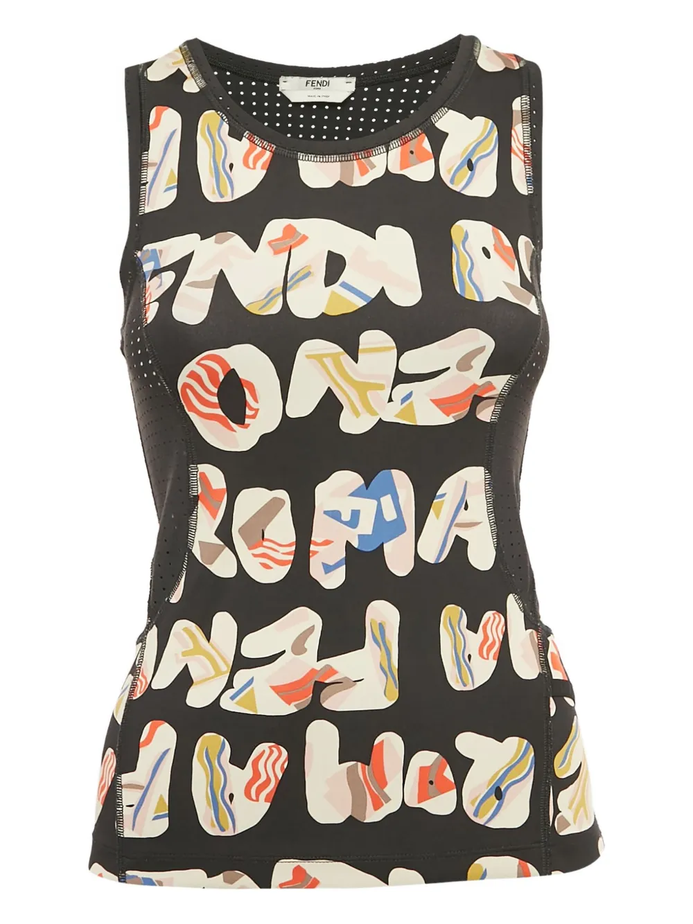Fendi Pre-Owned logo-print sleeveless top | Black | Image 1