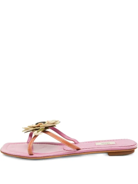 Prada Pre-Owned flower-embellished flat sandals