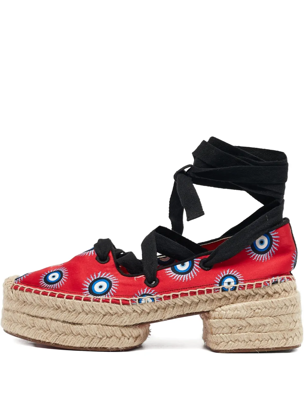 Christian Louboutin Pre-Owned 60mm graphic-print espadrilles | Red | Image 1
