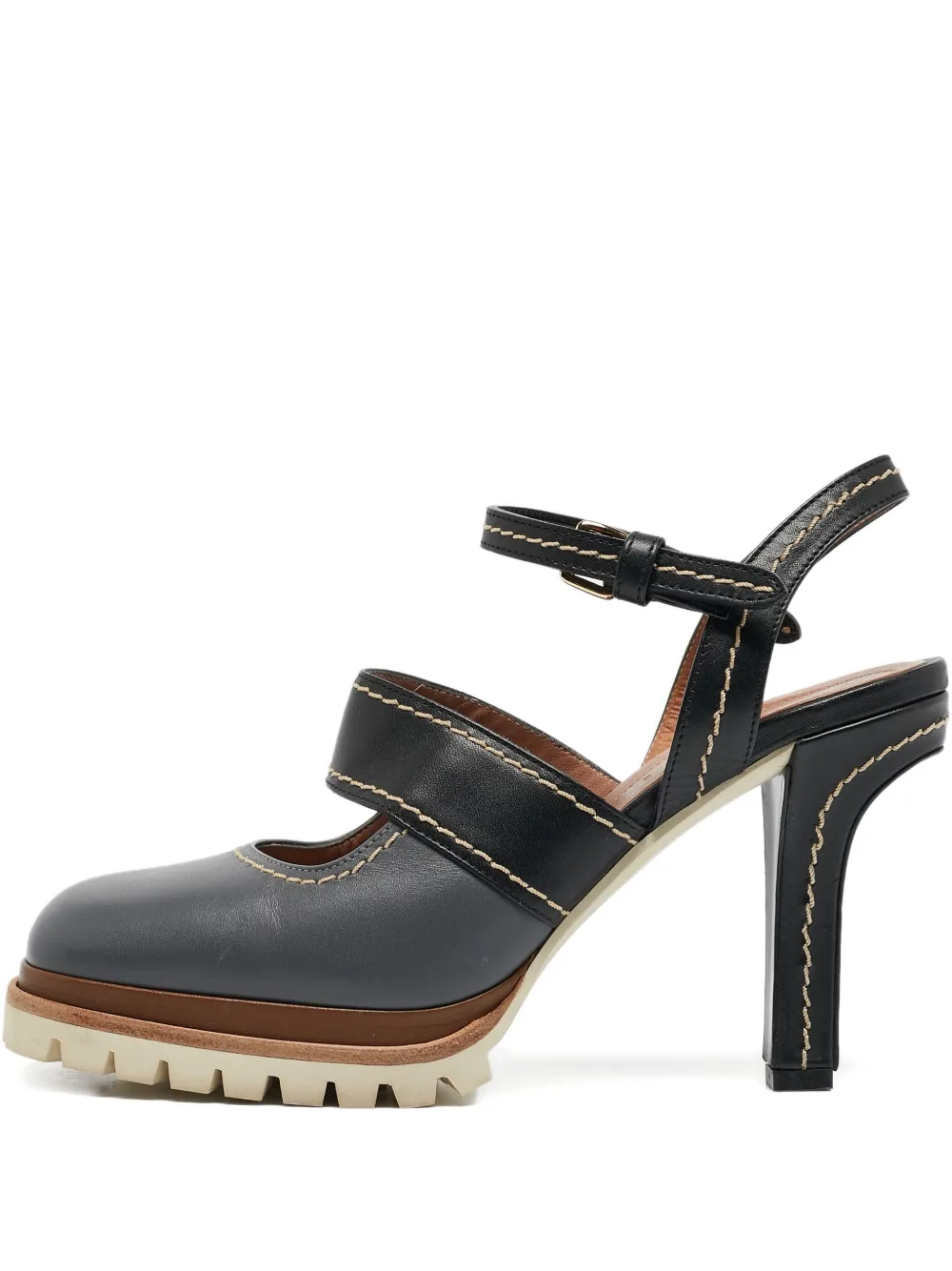 Marni Pre-Owned 125mm platform heeled pumps | Grey | Image 1
