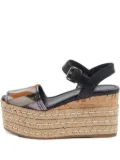 Prada Pre-Owned patchwork platform sandals - Black