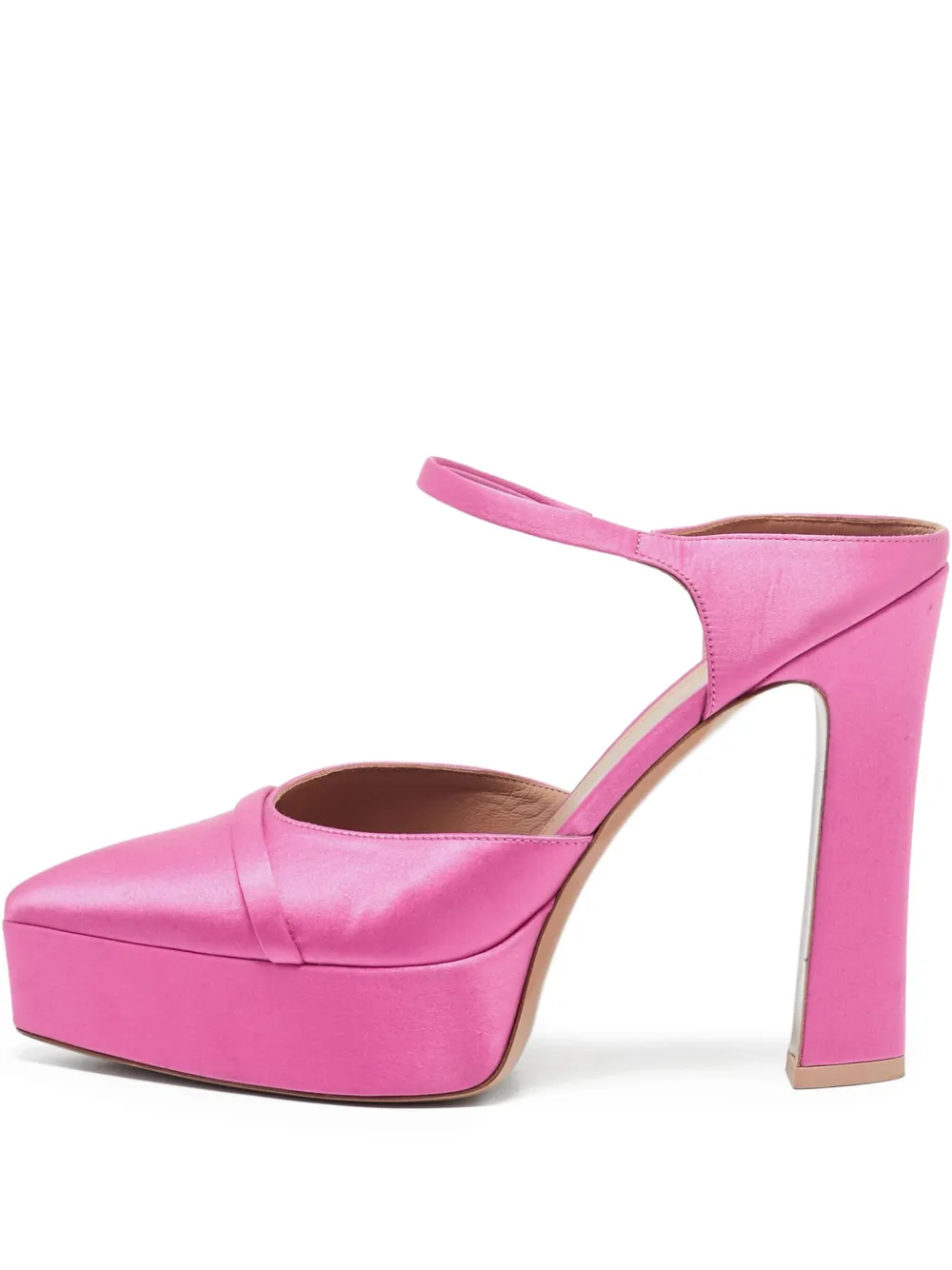 Malone Souliers pre-owned 140mm Mora satin platform mules | Pink | Image 1