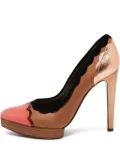 Lanvin Pre-Owned 120mm scalloped pumps - Brown