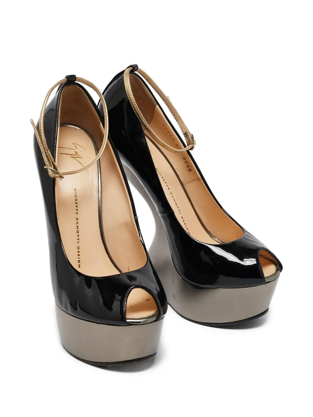 Giuseppe Zanotti Vintage 150 mm pumps met plateauzool en open neus - Zwart