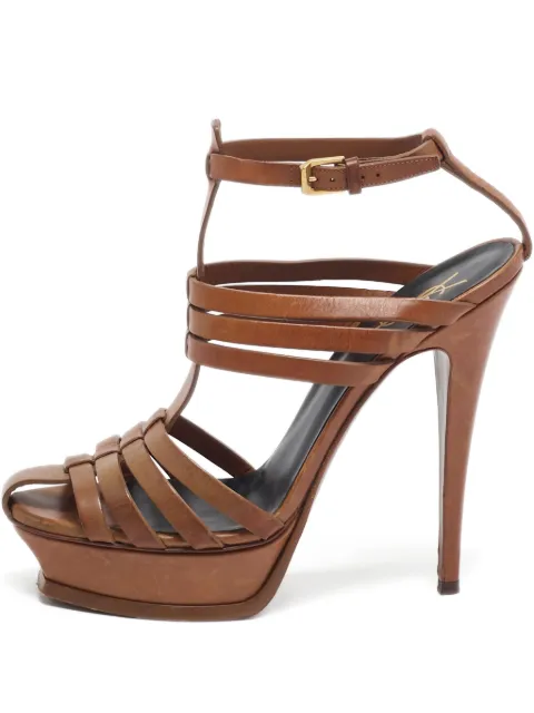 Saint Laurent Pre-Owned sandales en cuir à talon