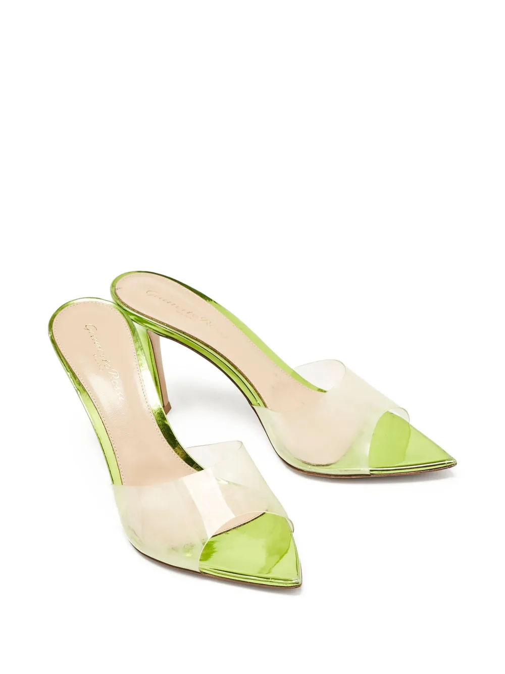 Gianvito Rossi Pre-owned 100 mm doorzichtige muiltjes met puntige neus - Groen