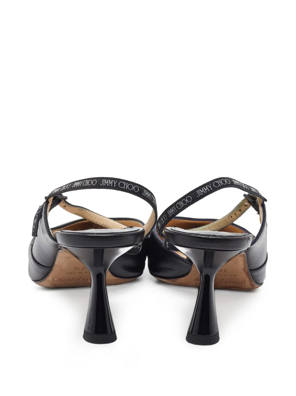 Jimmy Choo Pre-Owned 75mm leather heeled sandals Black