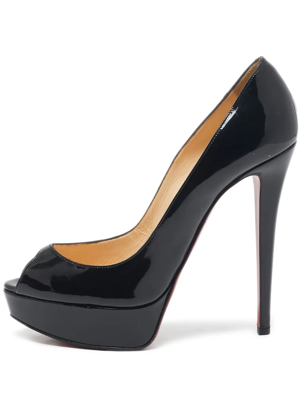 Pre-owned Christian Louboutin 145mm Lady Peep Pumps