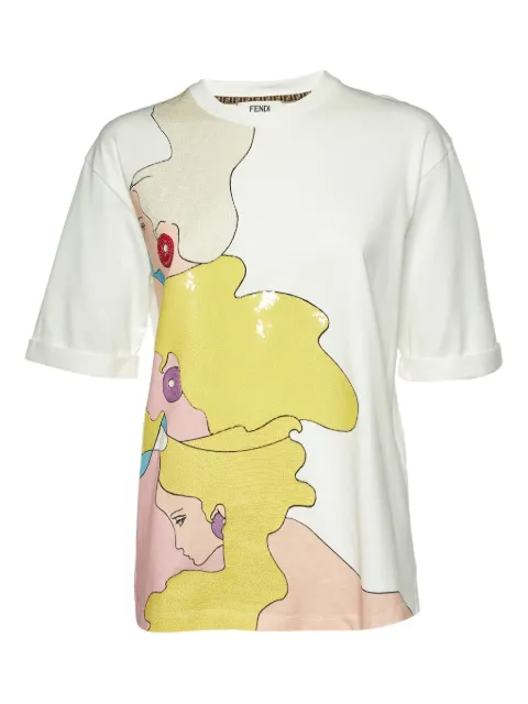 Fendi Pre-Owned sequinned cotton t-shirt