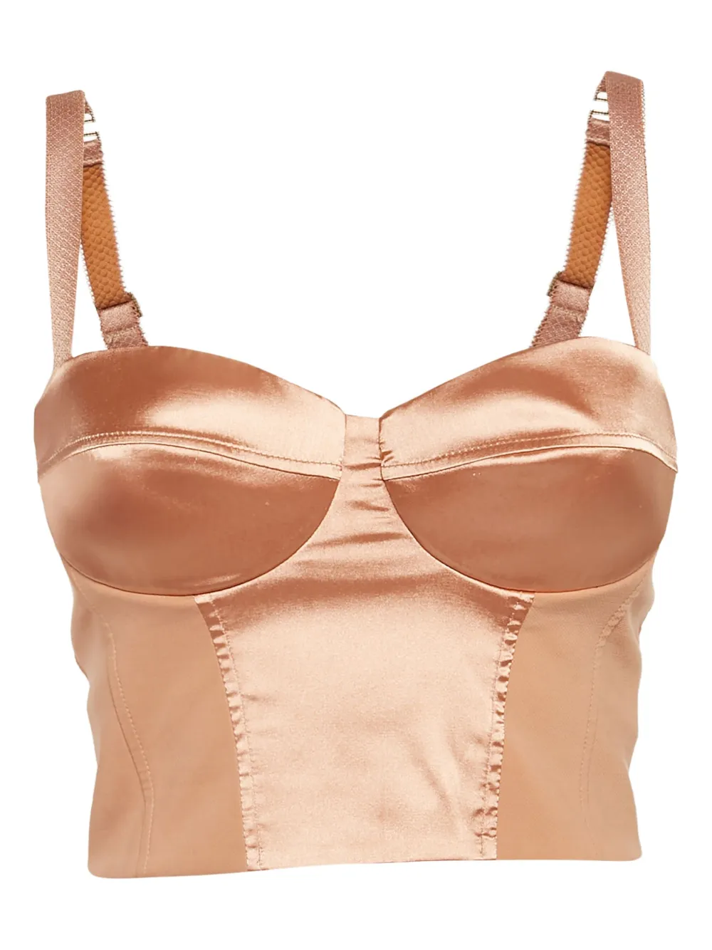 Elisabetta Franchi pre-owned satin bustier crop top | Orange | Image 1
