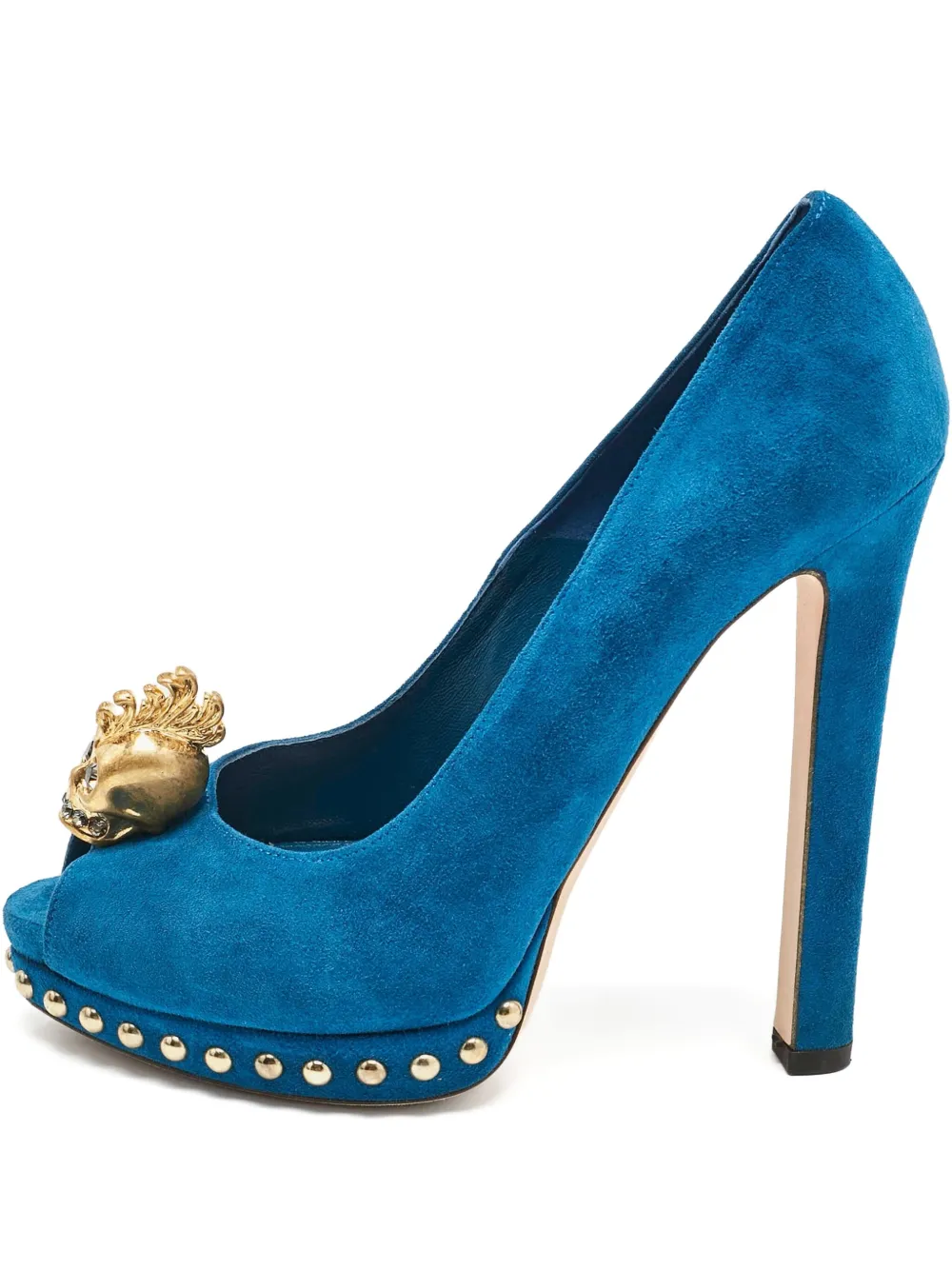 140mm skull-appliqué pumps