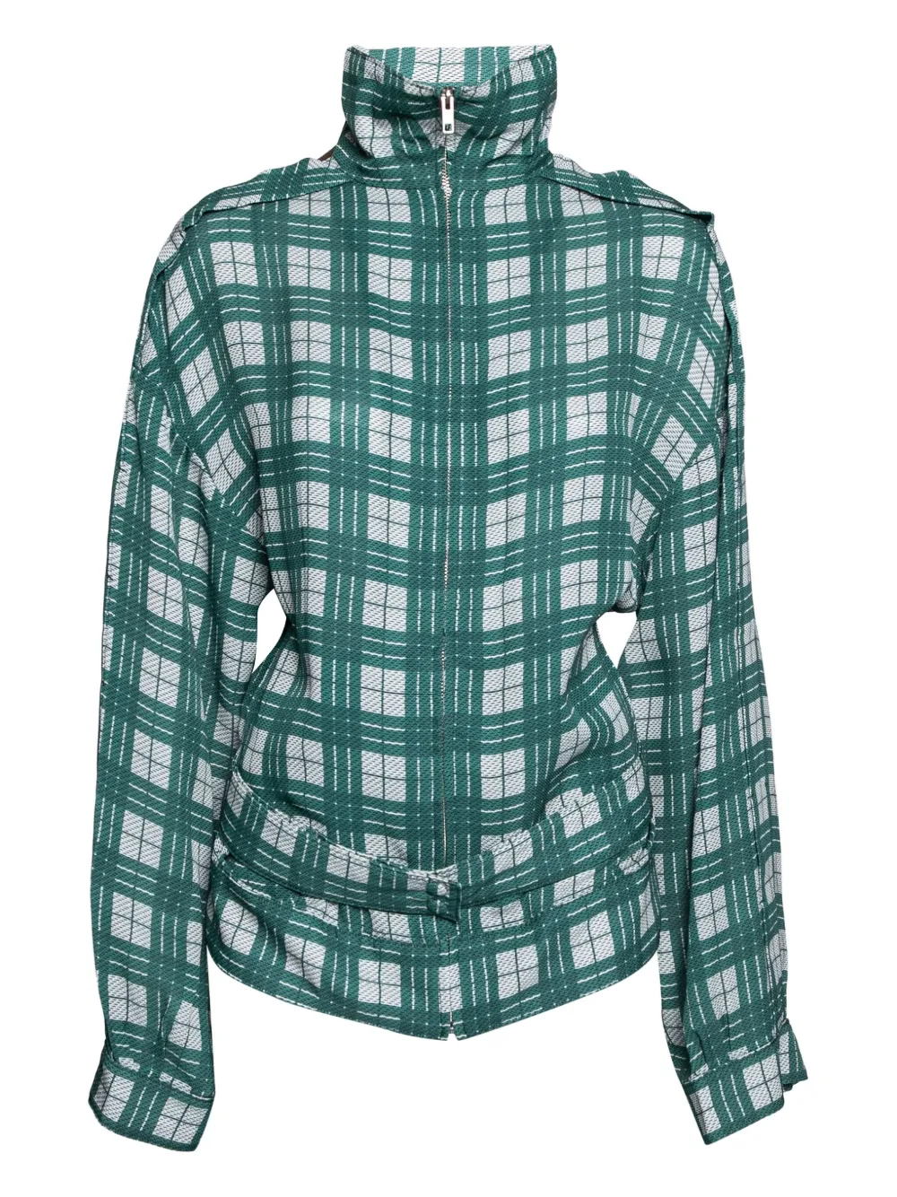 JOSEPH pre-owned checked belted jacket | Green | Image 1