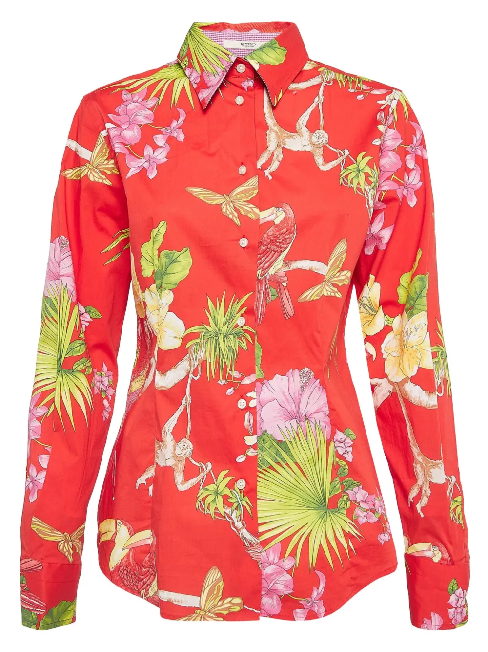 Etro Pre-Owned floral-print long-sleeve shirt | Red | Image 1