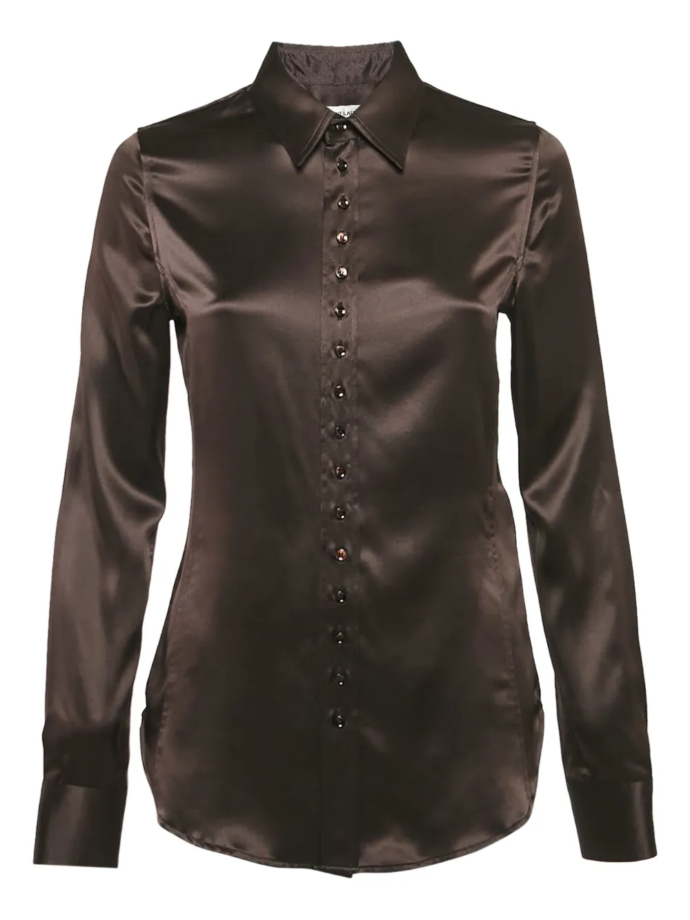 Saint Laurent Pre-Owned camisa satinada con botones | marrón | Image 1
