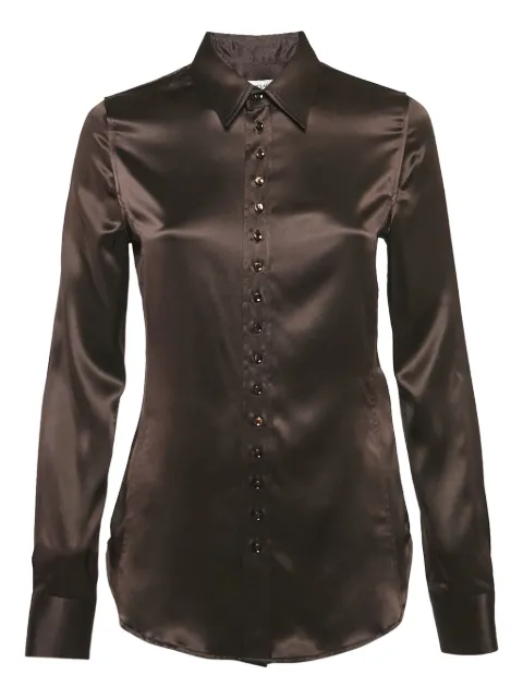Saint Laurent Pre-Owned camisa satinada con botones
