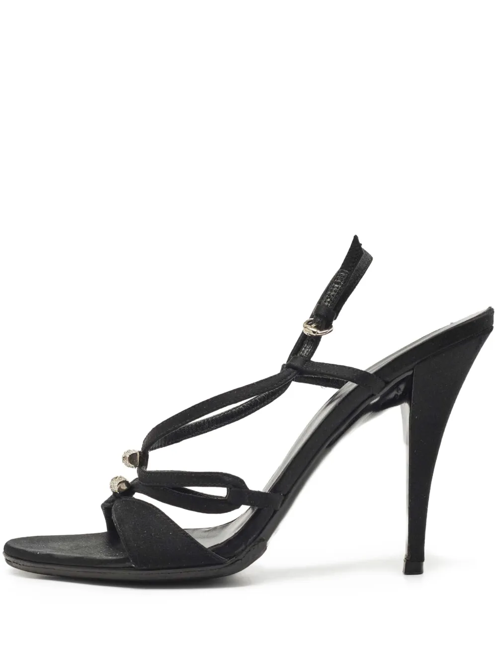 Gucci Pre-Owned 115mm strappy satin sandals | Black | Image 1