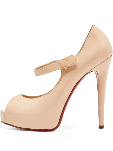 Christian Louboutin Pre-Owned 125mm Alta peep-toe patent heels