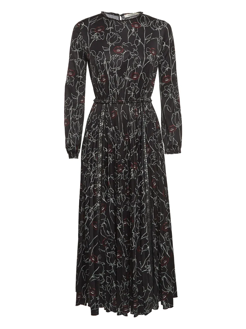 Valentino Garavani Pre-Owned floral-print long-sleeve dress | Black | Image 1