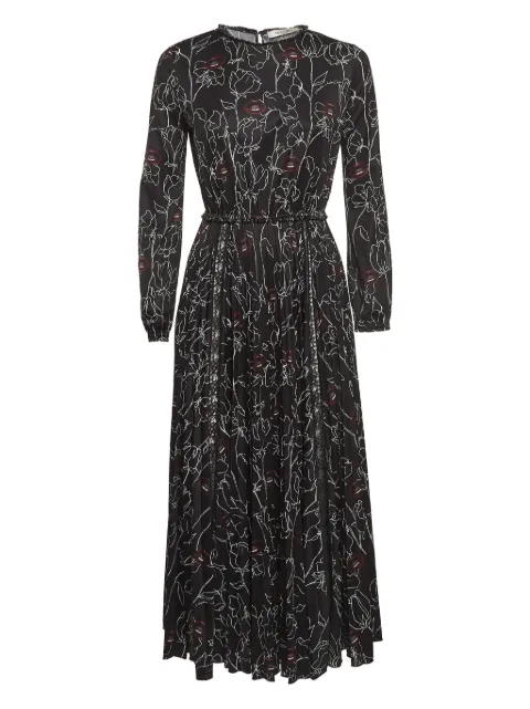 Valentino Garavani Pre-Owned floral-print long-sleeve dress