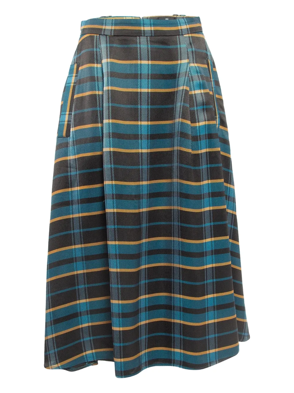 Elisabetta Franchi check-patterned pleated skirt | Blue | Image 1