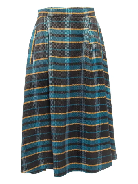 Elisabetta Franchi check-patterned pleated skirt