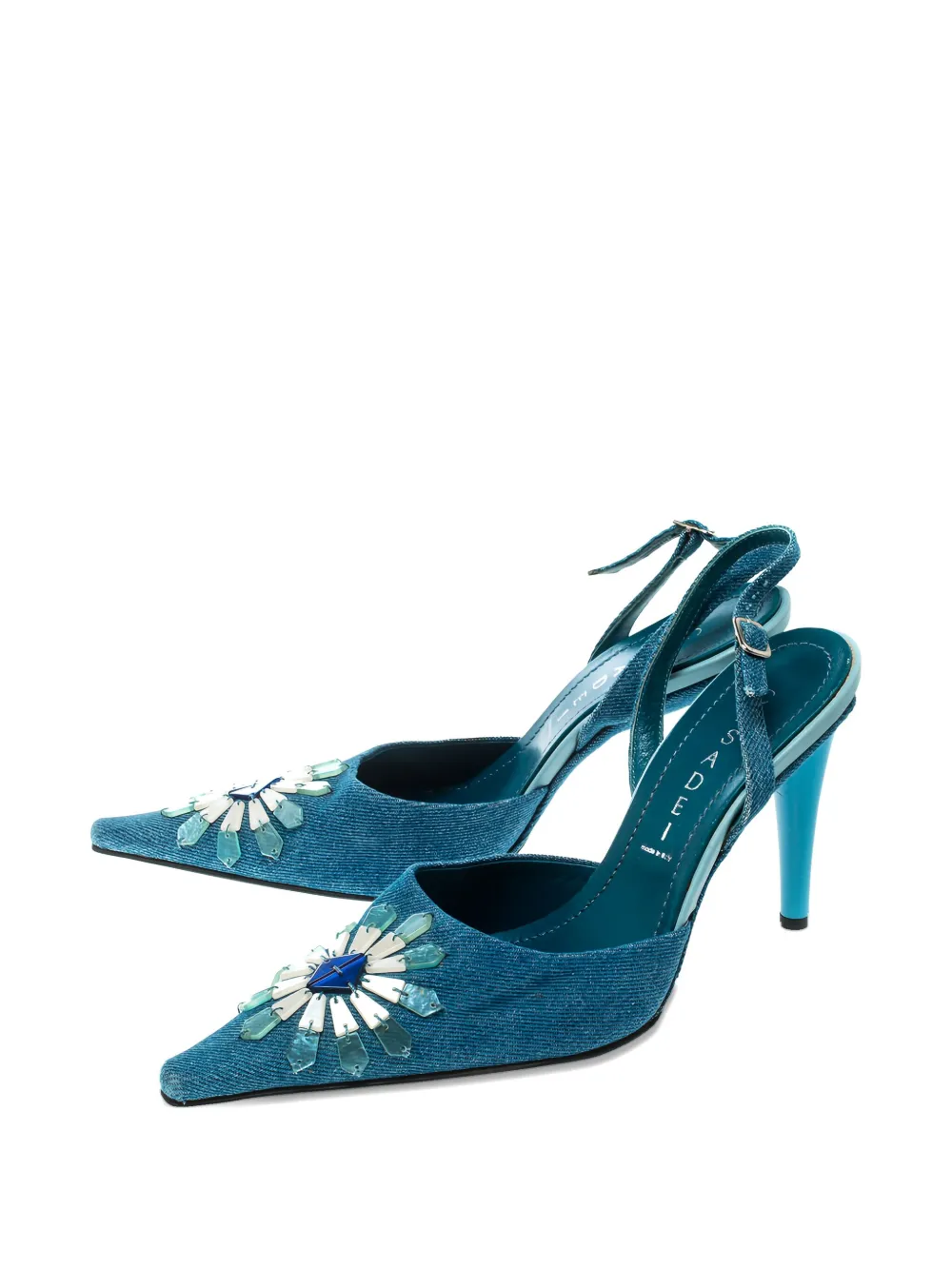 Pre-owned Casadei Vintage 95mm Floral-embellished Pumps
