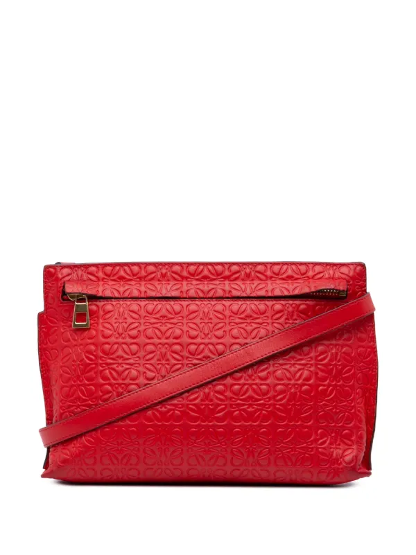 Loewe Pre-Owned 2000-2024 ミニアナグラム エンボスレザー Loewe Pre-Owned 2000-2024 ミニアナグラム エンボスレザー