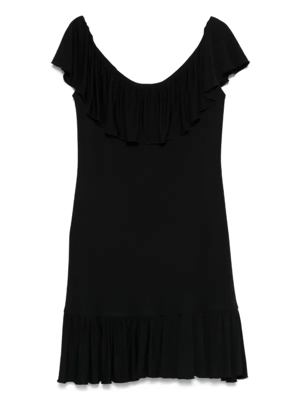 Celine Pre-Owned 2000s ruffle-detailing Dress | Black | FARFETCH SG