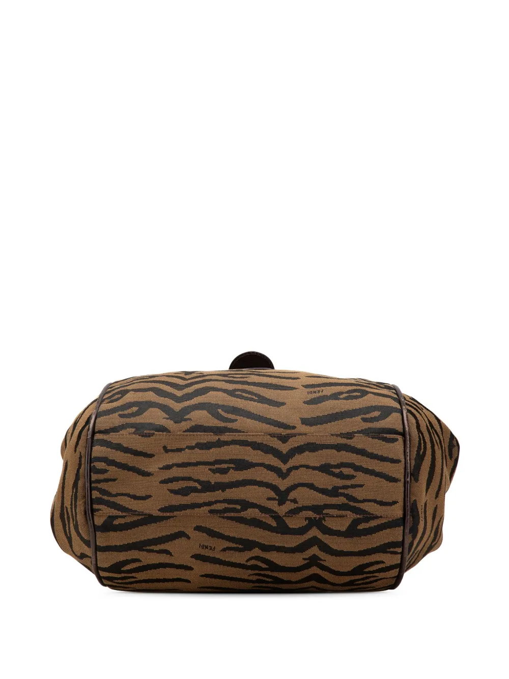 Pre-owned Fendi 2000-2010 Tiger Print Canvas Shoulder Bag