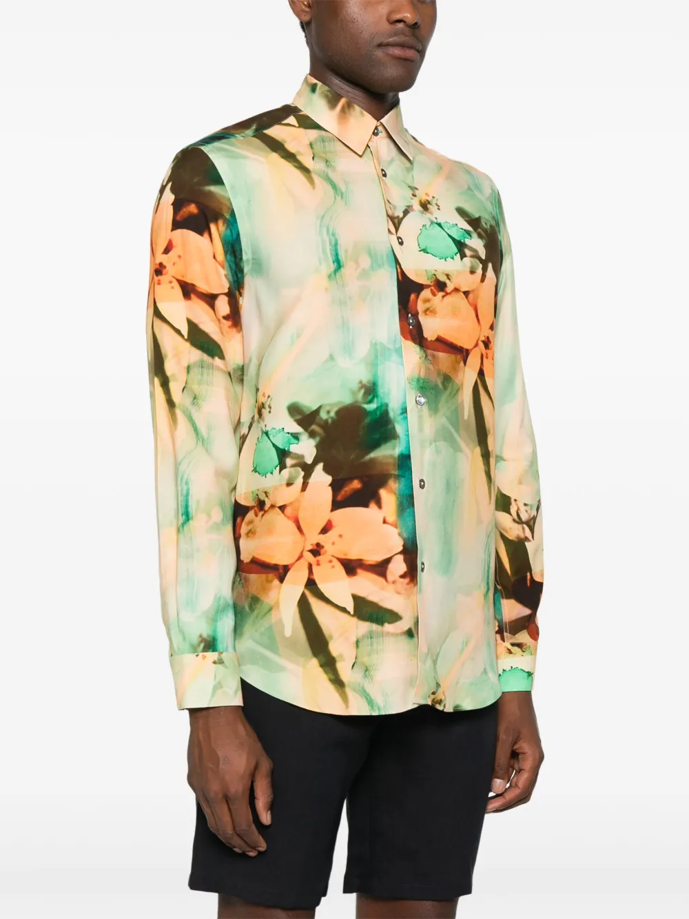 Paul Smith Overhemd met bloemenprint Beige