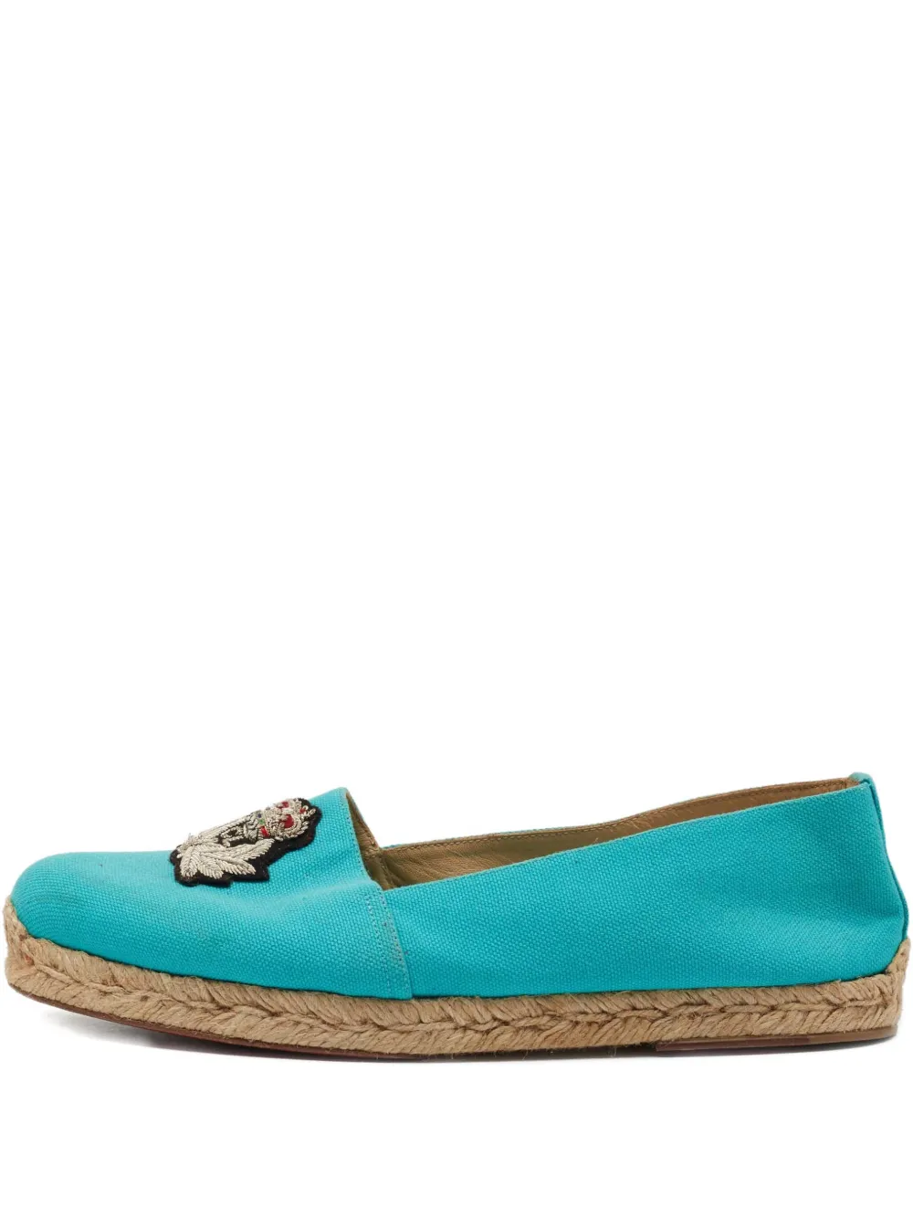 Pre-owned Christian Louboutin Embroidered-logo Espadrilles