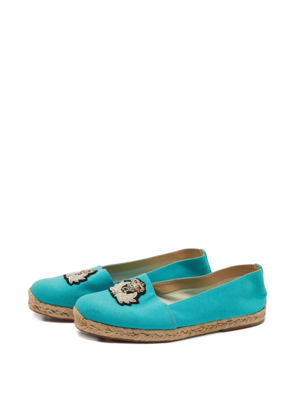 Christian Louboutin Pre-Owned Espadrilles met geborduurd logo - Blauw
