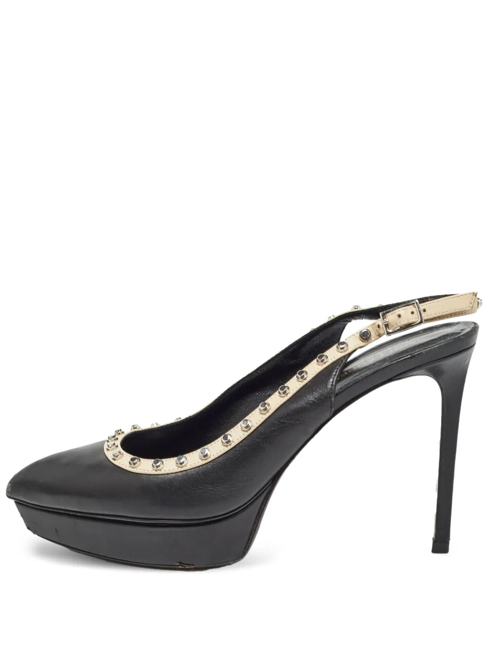 Saint Laurent Pre-Owned platform studded slingback pumps | Black | Image 1