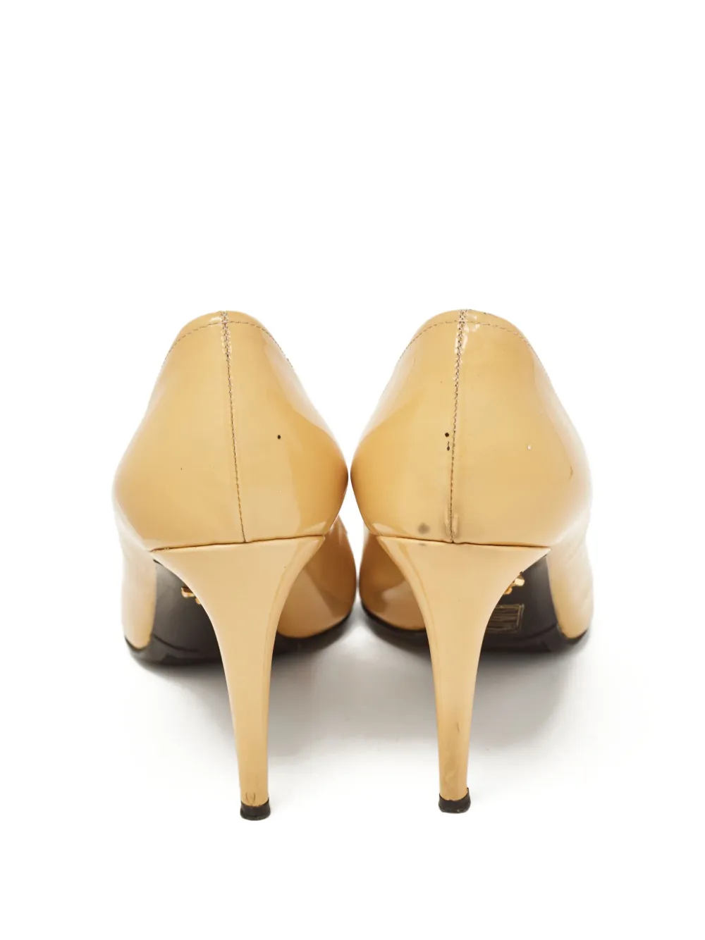 PRADA Pre-owned 90mm Patent Pumps In Neutral