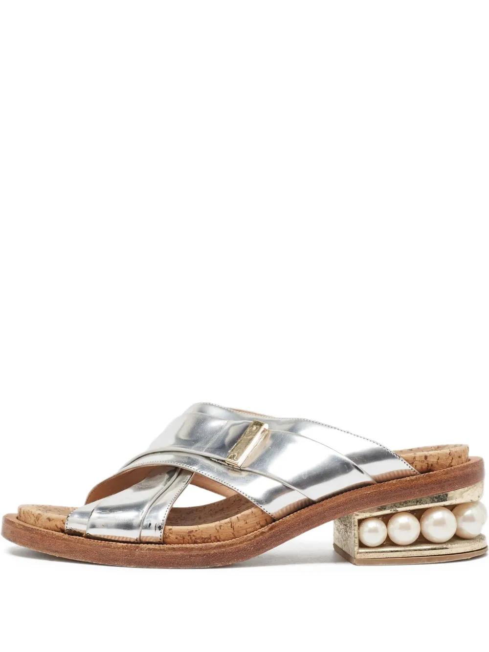 Nicholas Kirkwood 50mm leather sandals | Silver | Image 1