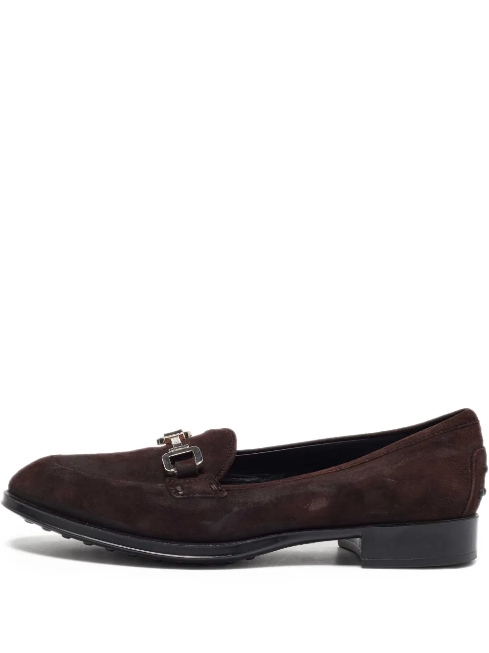 Tod's Vintage logo-plaque suede loafers | Brown | Image 1