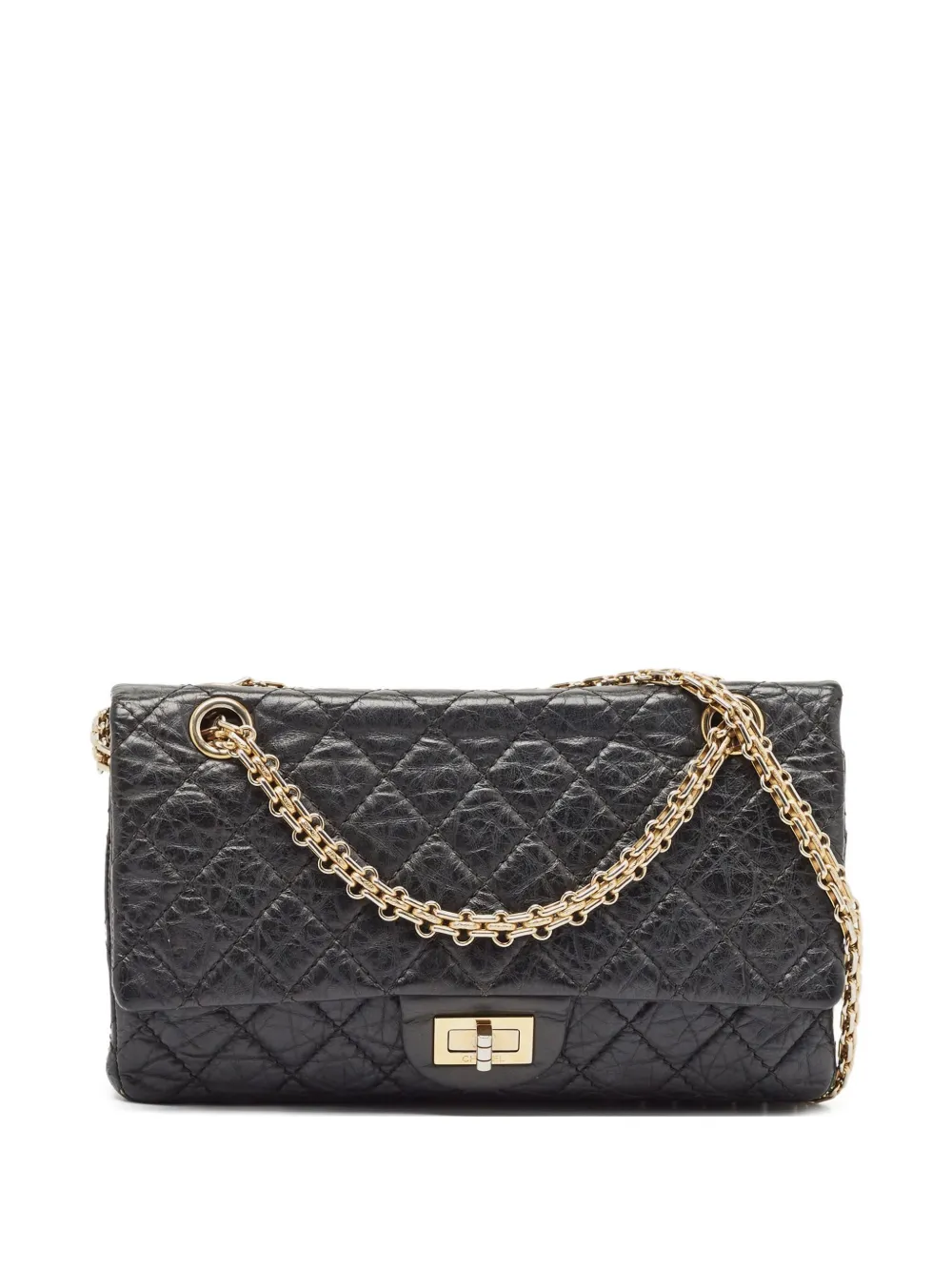 CHANEL Pre-Owned 2.55 リイシュー ショルダーバッグ - ブラック CHANEL Pre-Owned 2.55 リイシュー ショルダーバッグ - ブラック