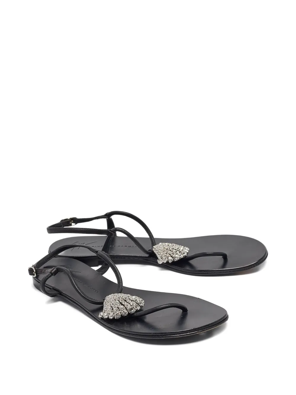 Giuseppe Zanotti Vintage Pre-owned sandalen verfraaid met kristallen - Zwart
