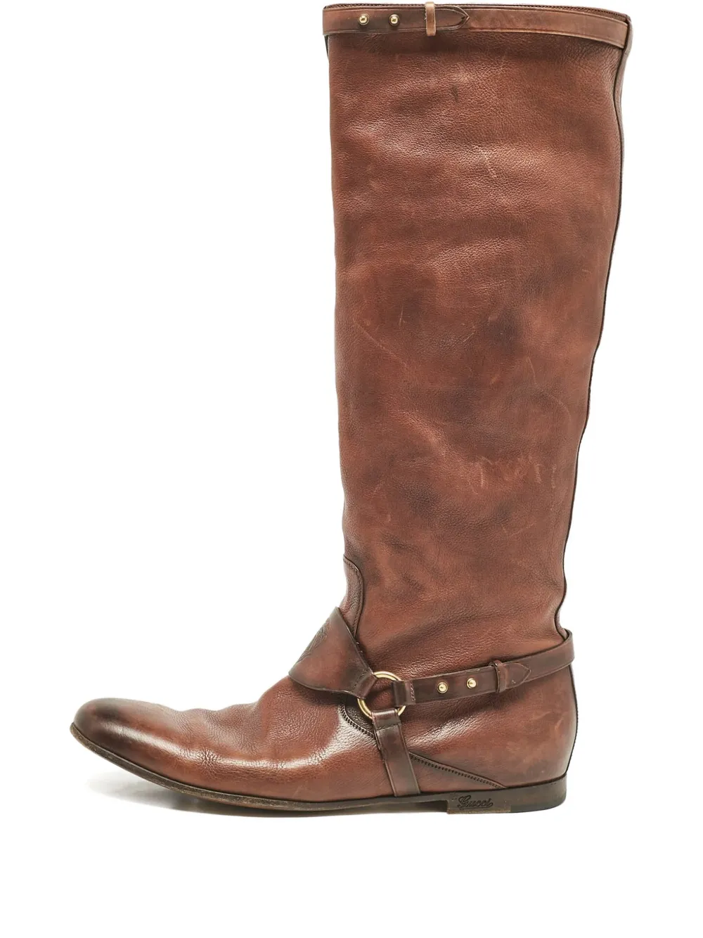 Gucci Pre-Owned knee-high leather boots | Brown | Image 1