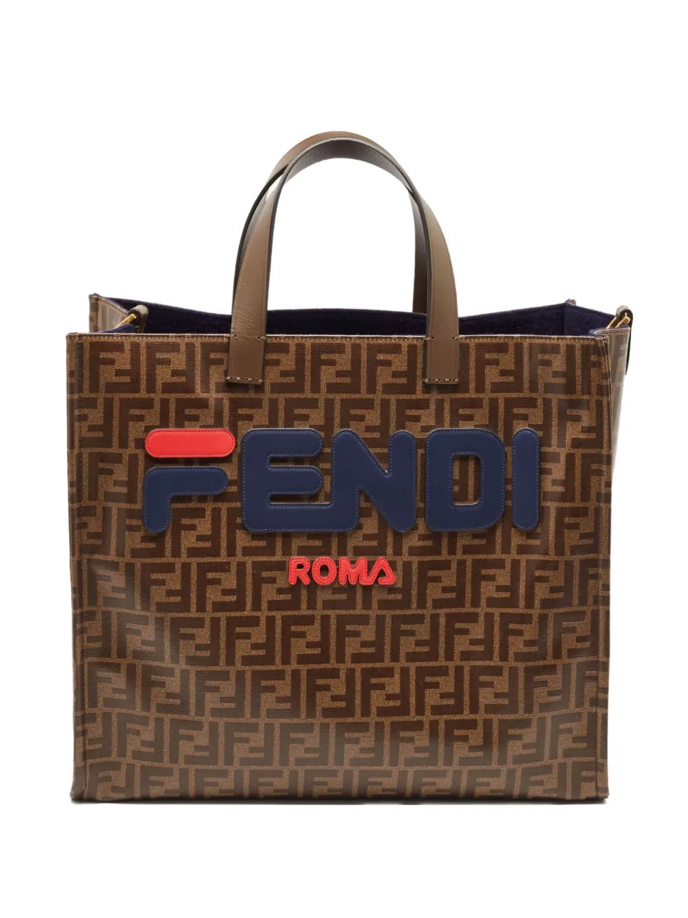 Fendi Pre-Owned x Fila Zucca-pattern tote bag | Brown | Image 1