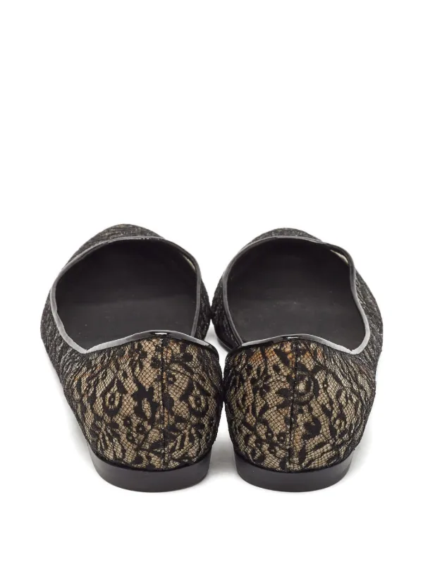 Bottega Veneta Pre-Owned レース フラットシューズ | ブラック