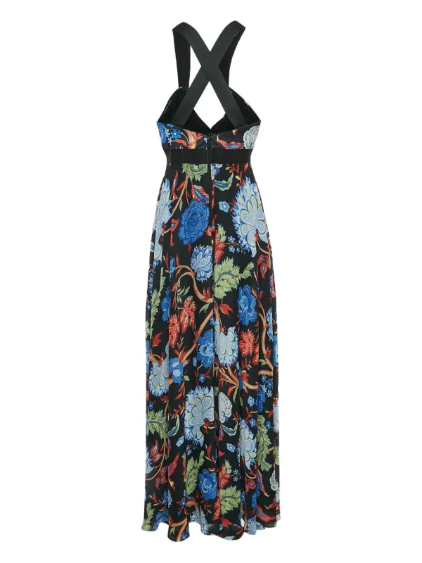 Alice + Olivia Pre-owned Floral-print Maxi Dress - Black