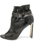 Nicholas Kirkwood pre-owned peep-toe ruffled ankle boots - Black
