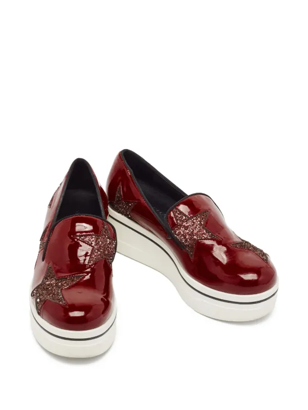 Stella McCartney Pre-Owned スターパッチ ローファー | レッド