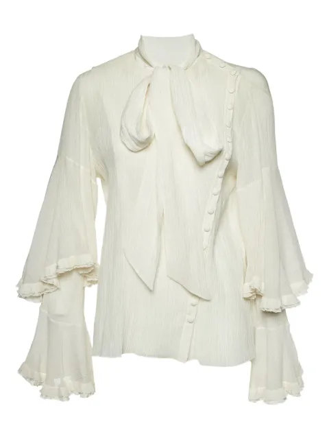 Chloé Pre-Owned blusa con volantes y mangas acampanadas